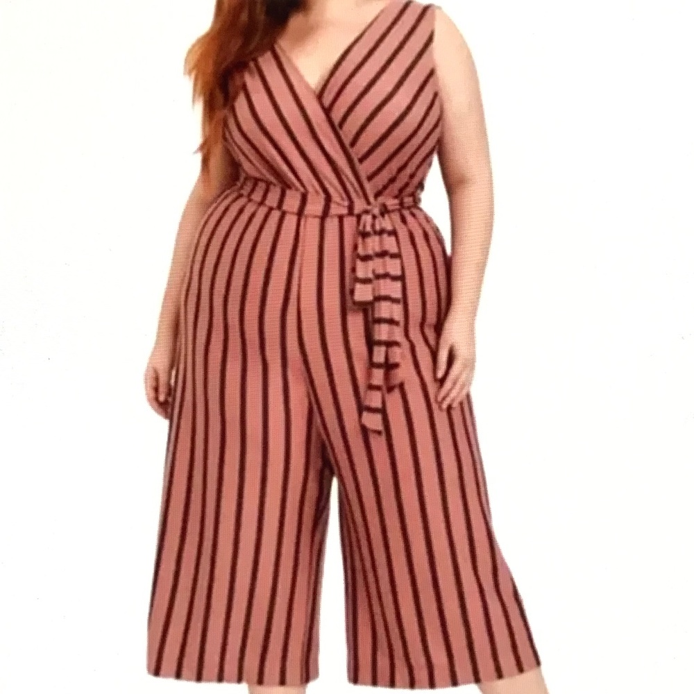 TORRID Textured Knit Culotte Jumpsuit Cropped Wide Leg Women’s Plus Size 1X